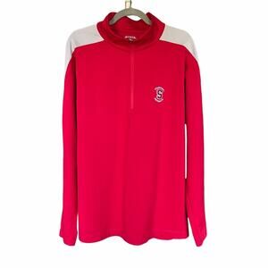 Antigua Quarter Zip Pullover Stanford University Men’s Red Size XL